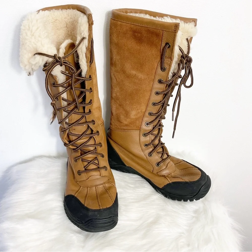 Ugg Adirondack Tall Winter Boot Shearling Vibram Outsole Size 8 - Picture 3 of 16